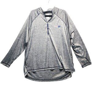Majestic Patriots Shirt Mens 3X Cool Base Gray Pullover 1/4 Zip 3X Polyester